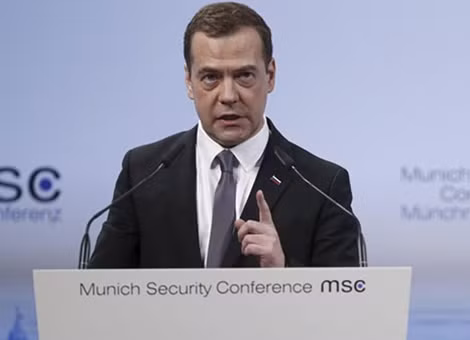 Thủ tướng Nga Dmitri Medvedev phát biểu tại Hội nghị An ninh Munich.