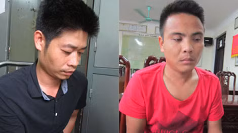 Đối tượng Định và Trung bị bắt giữ.