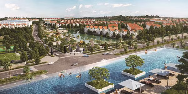 Phối cảnh bể bơi vô cực tại tầng thượng TTTM Vincom Long Biên.