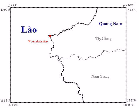 Vị trí xảy ra động đất.