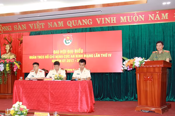 Thiếu tướng Lê Minh Mạnh, Cục phó Cục An ninh mạng phát biểu chỉ đạo tại Đại hội