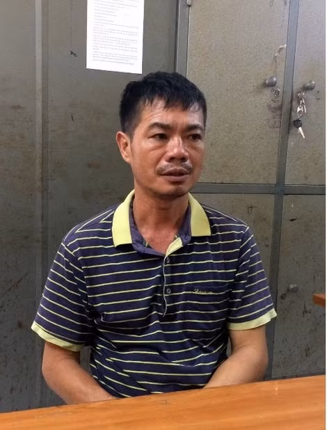 Bùi Văn Chuẩn tại cơ quan Công an.