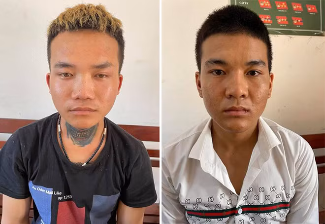 Hai đối tượng Vi Văn Lâm và Vi Văn Quốc.