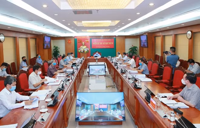 Quang cảnh Kỳ họp thứ ba của Ủy ban Kiểm tra Trung ương. (Ảnh: Phương Hoa/TTXVN)