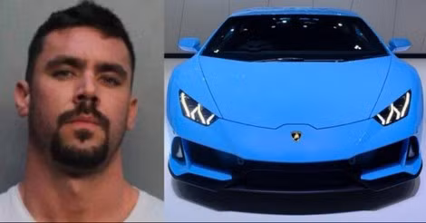 David Hines và chiếc Lamborghini Huracan đời 2020 trị giá 318.000 USD mua từ tiền lừa đảo.
