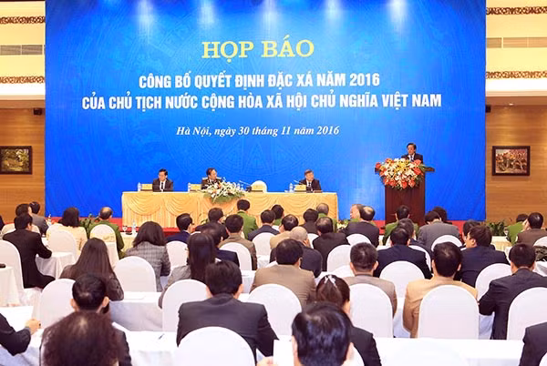 Hình ảnh buổi họp báo công bố Quyết định đặc xá năm 2016 của Chủ tịch nước