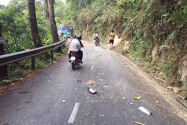 Hiện trường vụ tai nạn. Ảnh: N.T.T.