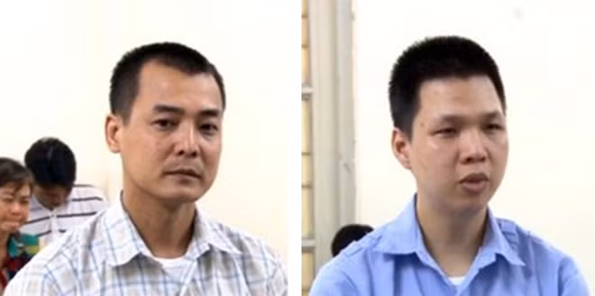 Bị cáo Nhân (trái) và bị cáo Nam.