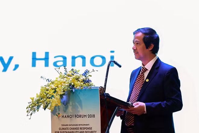 PGS.TS Nguyễn Kim Sơn, Giám đốc Đại học Quốc gia Hà Nội khai mạc “Diễn đàn Hà Nội 2018”