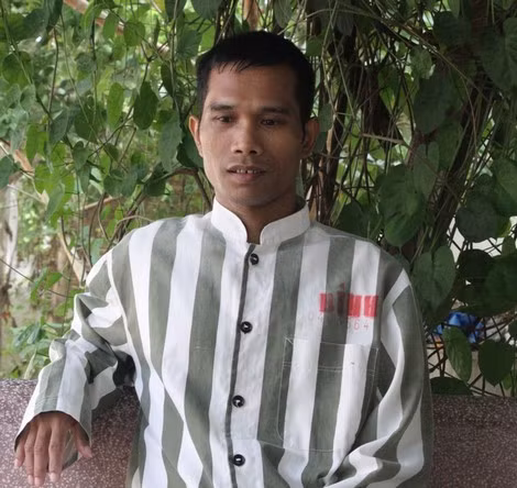 Phạm nhân Bình sau 14 năm thụ án trong trại giam.