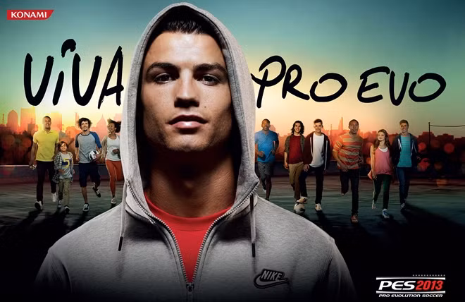 Cristiano Ronaldo trong một quảng cáo của Konami.
