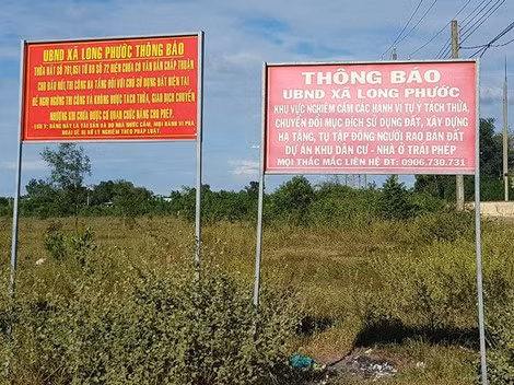 Chính quyền địa phương cắm bảng cảnh báo các dự án “ma”.
