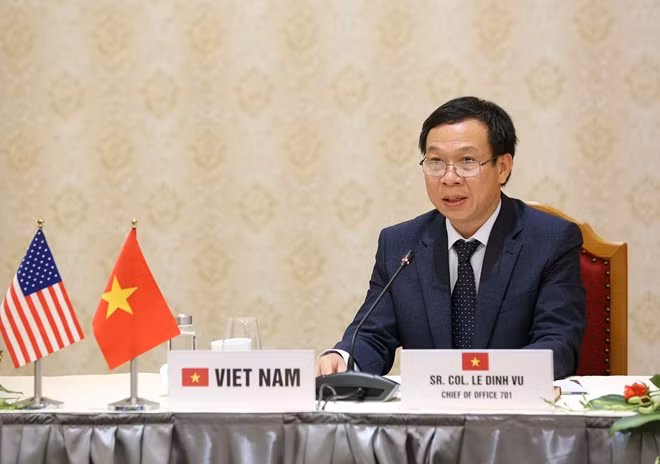 Đại tá Lê Đình Vũ phát biểu tại Hội nghị