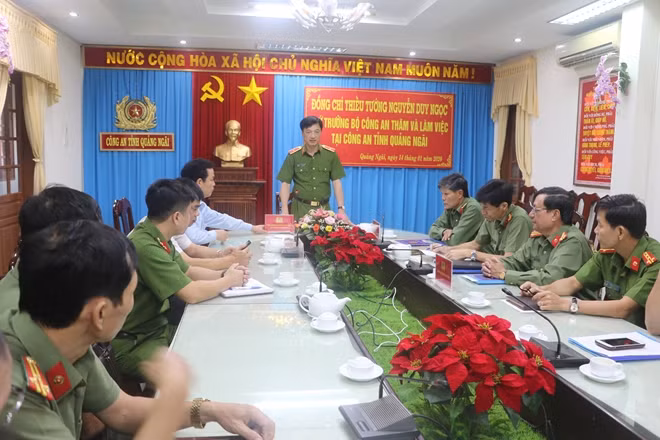 Thiếu tướng Nguyễn Duy Ngọc, Thứ trưởng Bộ Công an làm việc với Công an tỉnh Quảng Ngãi