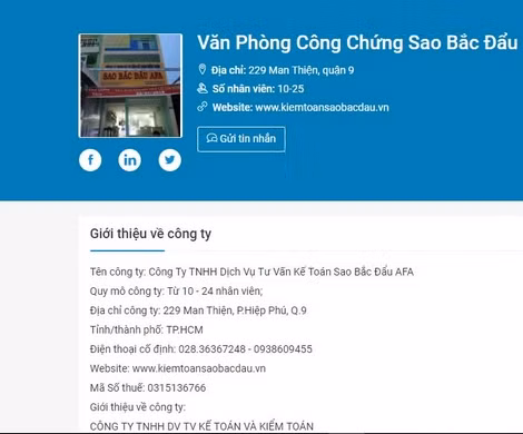 Thông tin giới thiệu của VPCC Sao Bắc Đẩu.