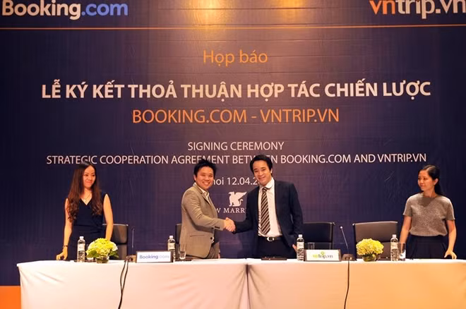 Vntrip.vn kí kết hợp tác với Booking.com - hệ thống đặt phòng khách sạn trực tuyến lớn nhất thế giới.