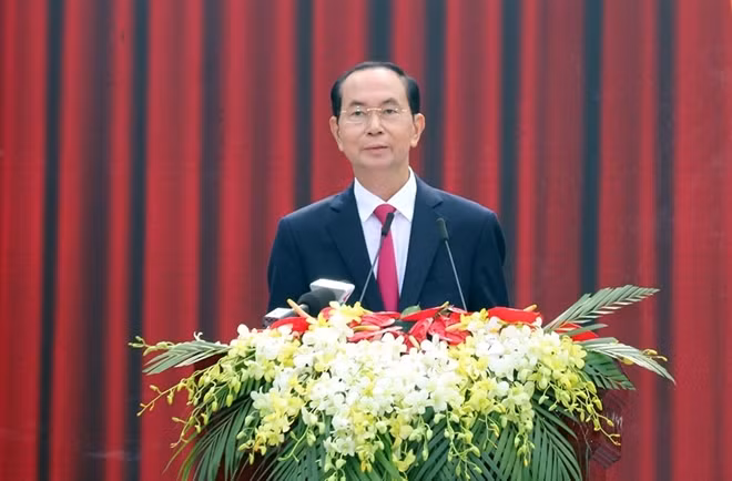 Chủ tịch nước Trần Đại Quang đọc diễn văn kỷ niệm 130 năm Ngày sinh Chủ tịch Tôn Đức Thắng
