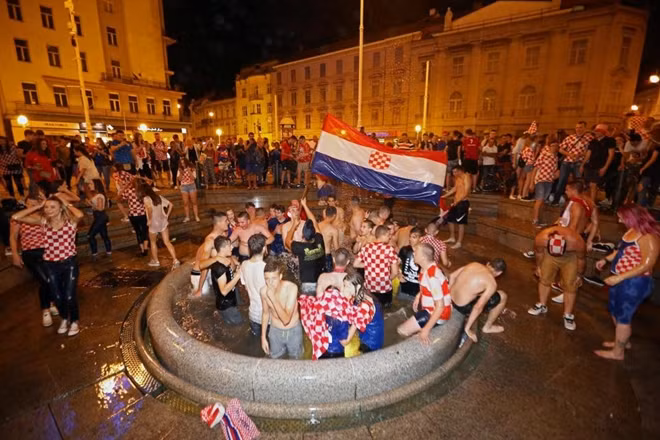 Không khí chiến thắng tại thành phố Zagreb.