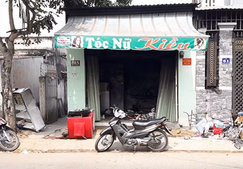 Tiệm làm tóc Kiều - nơi xảy ra vụ việc thương tâm.