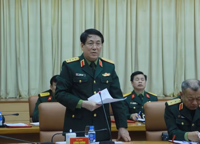 Đại tướng Lương Cường phát biểu tại Hội nghị.