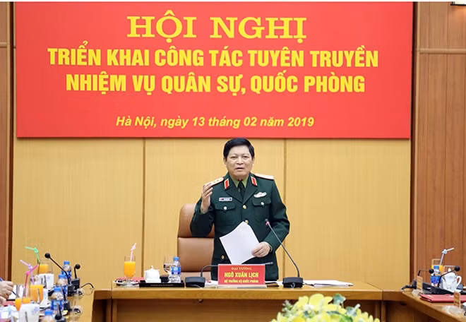 Đại tướng Ngô Xuân Lịch phát biểu tại Hội nghị.