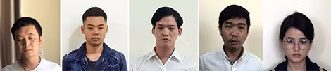5 đối tượng bị khởi tố trong băng nhóm của Li và Miao.