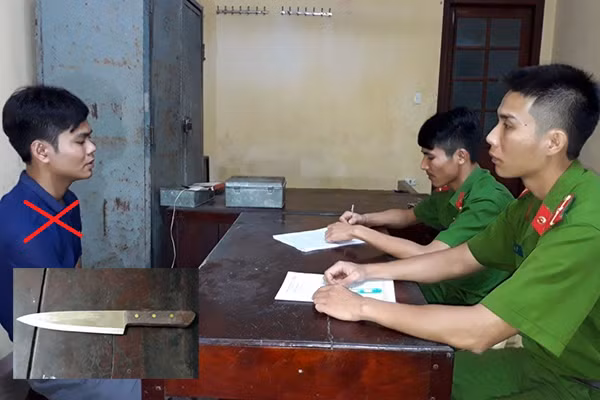 Công an tỉnh Hà Nam lấy lời khai đối tượng Quang.