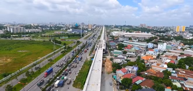 Đoạn đường sắt trên cao khu vực quận 9 - Thủ Đức.