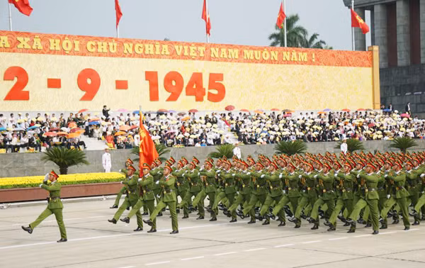 Khối chiến sĩ Cảnh sát nhân dân. Ảnh: Trang Dũng.