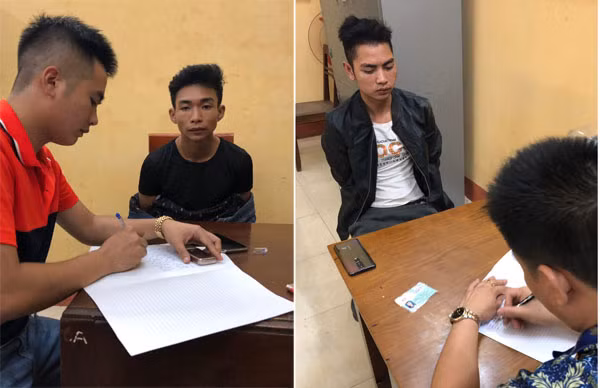 Lực lượng điều tra tiến hành lấy lời khai ban đầu của 2 nghi phạm.
