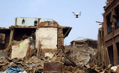 Công nghệ drone được sử dụng ở Nepal.