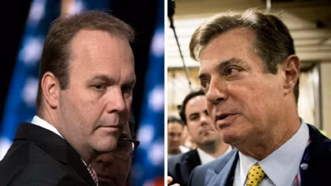 Rick Gates (trái) và Paul Manafort, hai đối tác kinh doanh một thời cùng bị buộc tội.