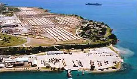 Toàn cảnh căn cứ Hải quân Guantanamo nhìn từ trên cao.