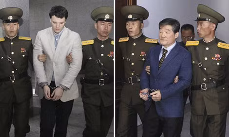 Otto Wambier và Kim Dong Chul khi bị bắt.