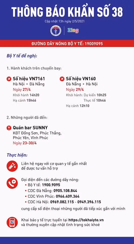 Thông báo khẩn của Bộ Y tế