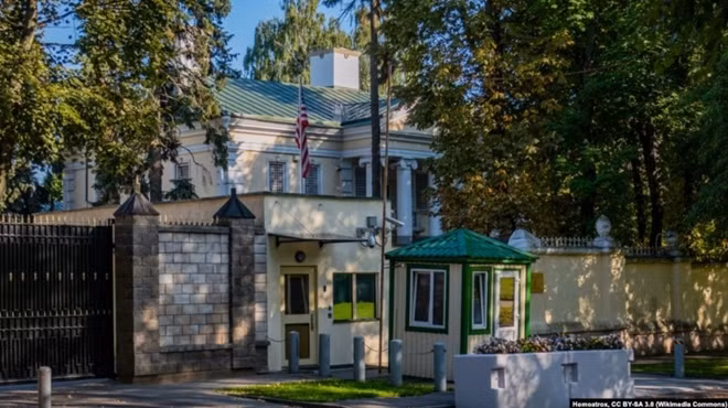 Đại sứ quán Mỹ tại Minsk. Ảnh: Getty.
