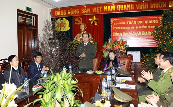 Bộ trưởng Trần Đại Quang phát biểu chỉ đạo tại buổi kiểm tra.