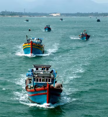 Tàu câu cá ngừ đại dương của ngư dân Phú Yên vươn khơi trong những ngày giáp Tết nguyên đán. Ảnh : Thanh Xuân.