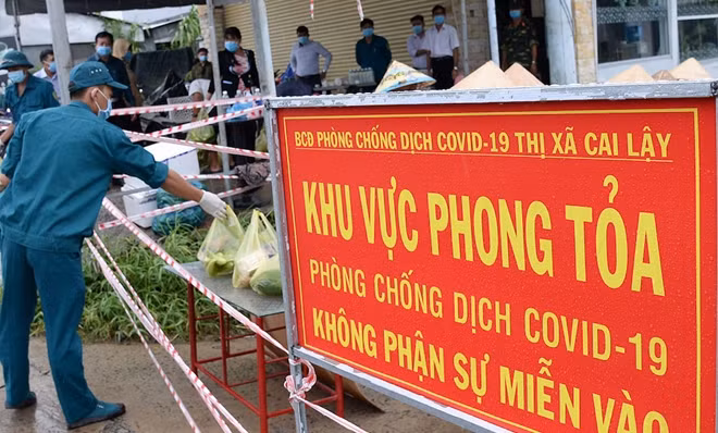 Từ 0h ngày 12/6, tỉnh Tiền Giang thực hiện giãn cách xã hội theo Chỉ thị số 15. Ảnh: Báo Ấp Bắc.