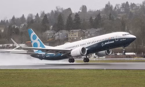 Boeing 737 MAX 8 trong một chuyến bay thử nghiệm. Ảnh: Boeing.