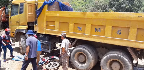 Hiện trường vụ tai nạn. Ảnh : L.G (BKH)