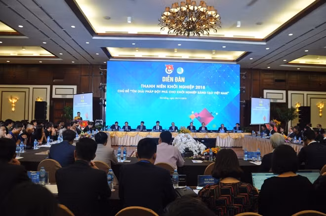 Toàn cảnh Diễn đàn Thanh niên khởi nghiệp 2018.