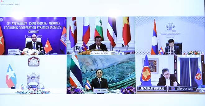 Kết thúc hội nghị, các nhà lãnh đạo đã thông qua tuyên bố Phnompenh ACMECS 9.