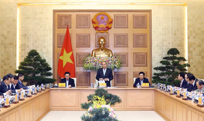 Thủ tướng Nguyễn Xuân Phúc phát biểu tại buổi làm việc. Ảnh: TTXVN. Thủ tướng Nguyễn Xuân Phúc phát biểu tại buổi làm việc. Ảnh: TTXVN.
