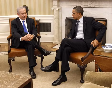 Cuộc gặp giữa tổng thống Barack Obama và thủ tướng Benjamin Netanyahu của Israel tại Phòng Bầu Dục của Nhà Trắng, ngày 5-3-2012.