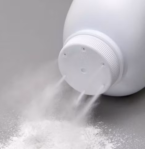 Talc là thành phần chính trong phấn rôm trẻ em.