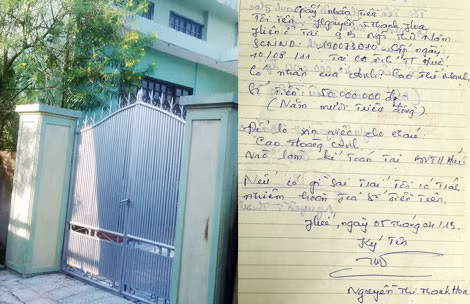 Căn nhà số 9B Ngô Thời Nhậm và giấy "nhận tiền xin việc" của siêu lừa Nguyễn Thị Thanh Hoa.
