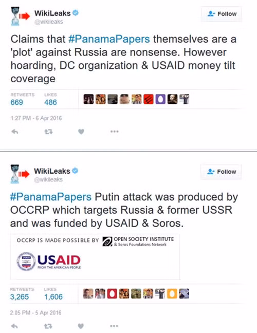 WikiLeaks tố Chính phủ Mỹ đứng sau vụ rò rỉ Hồ sơ Panama.