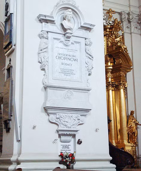 Nơi chôn cất trái tim Chopin trong nhà thờ Holy Cross ở thủ đô Warsaw, Ba Lan.