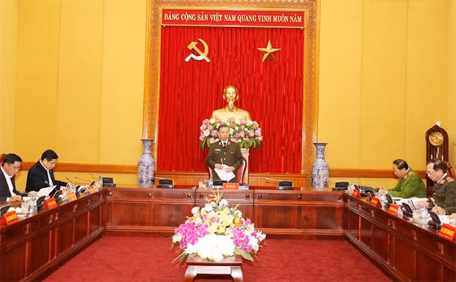 Bộ trưởng Tô Lâm phát biểu chỉ đạo tại Hội nghị. Ảnh Việt Hưng.